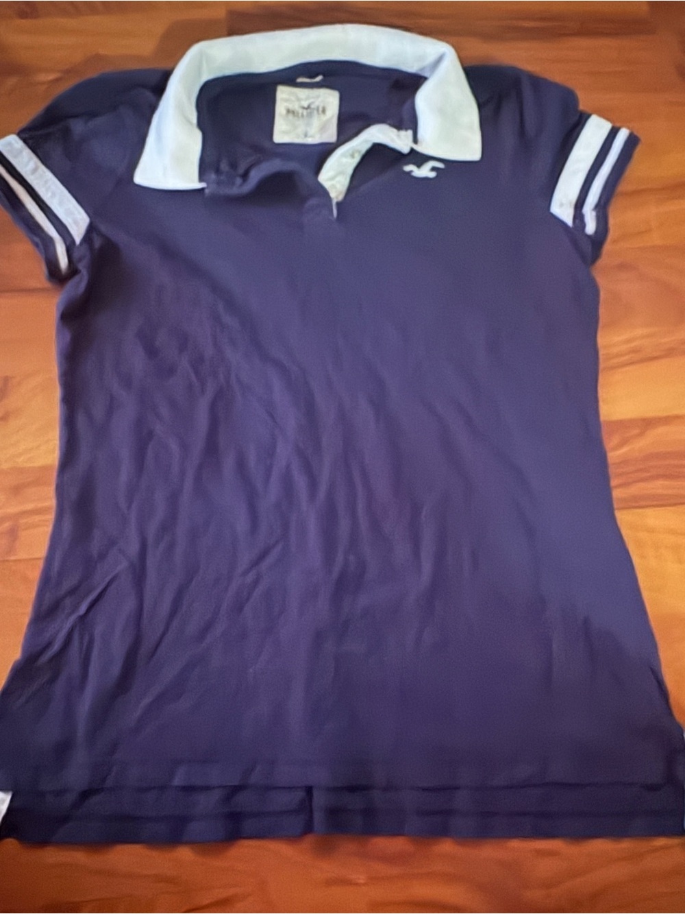 Vintage Y2K Hollister Dark Blue Polo with White Trim